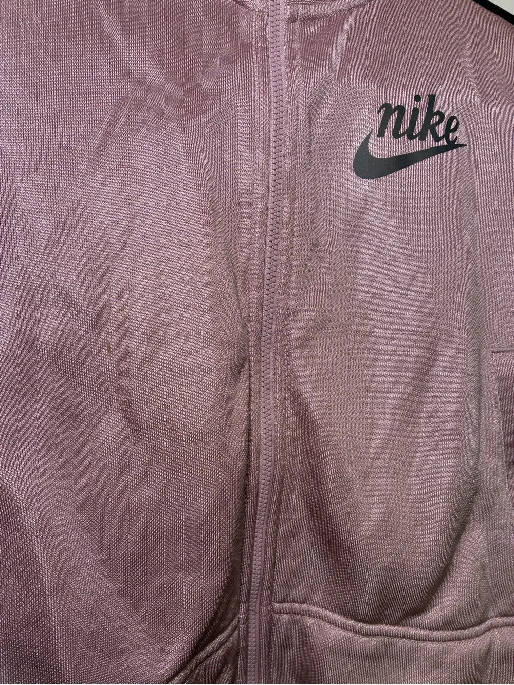 Nike 🟣 Girls Size Large NSW Icon Jacket in Plum Chalk with Black Stripes